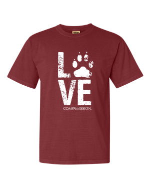 Love Paw Unisex T-Shirt (Brick)